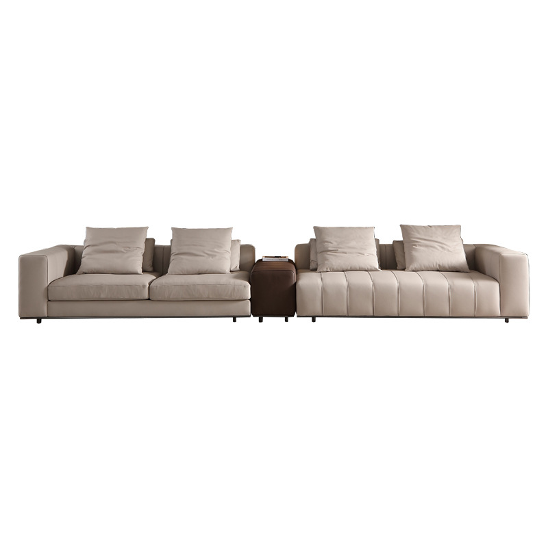 Sofá italiano minimalista de piel, teclas de piano, moderno, minimalista, nórdico, arte en piel, villa italiana, muebles de sala de estar de lujo y luminosos
