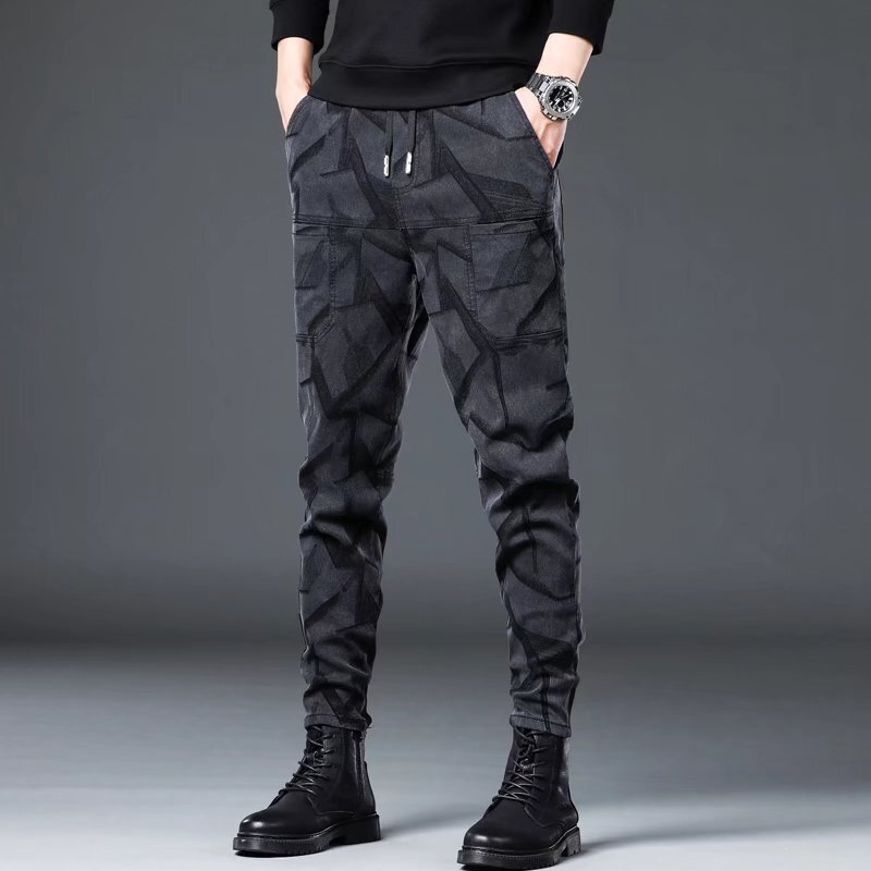 *Loose Tie-Leg Jeans Men Camouflage Casual Pants Men Thin Men Pants