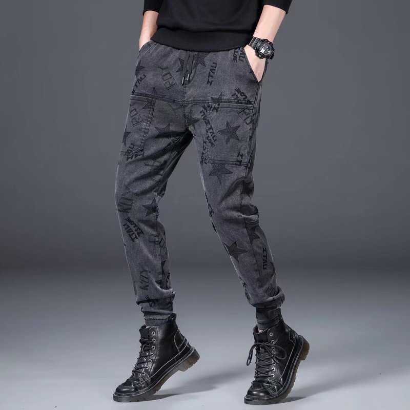 *Loose Tie-Leg Jeans Men Camouflage Casual Pants Men Thin Men Pants