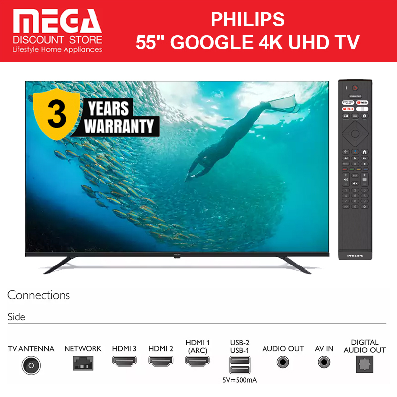 PHILIPS 55PUT7129 55" 4K UHD GOOGLE LED TV