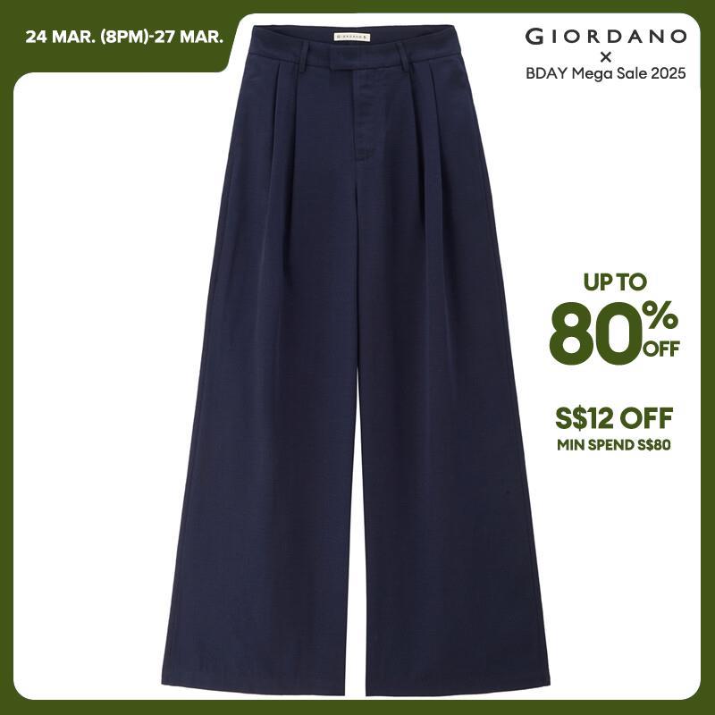 Giordano Pantaloni plissettati a vita alta da donna Spedizione gratuita 18414211