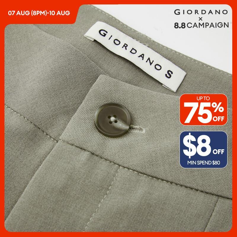 GIORDANO Women Pants High Waist Drape Suit Pants Multi-Pocket Wide Leg Simple Relaxed Fashion Casual Pleated Pants 18414210 · v2