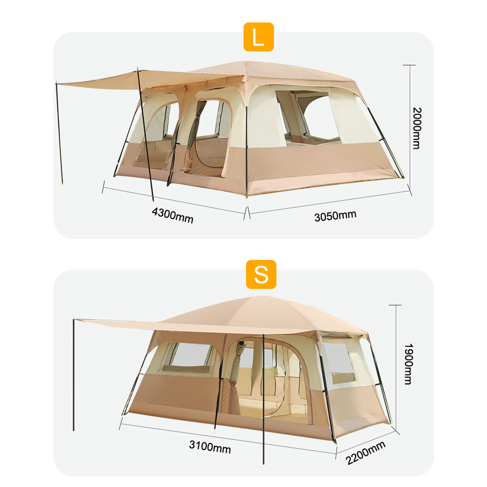 LIXADA Rooms Familienkabine, atmungsaktiv und regendicht, für Personen, regendicht, 8-12 Personen, Familienzelt, Huiop mit 2 Zimmern, Kabinenzelt, atmungsaktiv, 2 Zimmer, Familie Dsfen Moweo Kocan Dieri