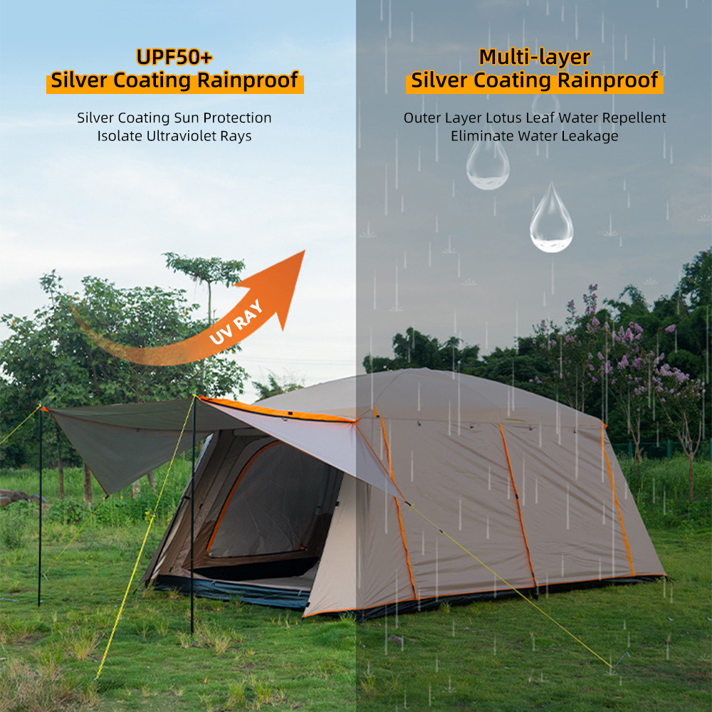 Tienda de campaña portátil impermeable LIXADA de 4 a 6 cabinas con 2 tiendas de campaña de pícnic portátiles para 8 a 12 personas, cabina de 5 a 8 personas, habitaciones Huiop, Buzhi Dieri