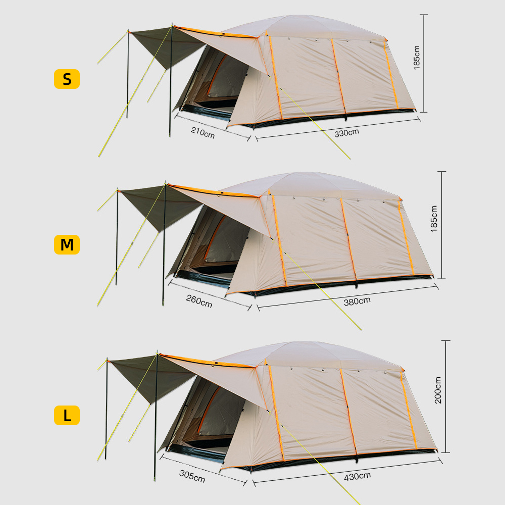 Tienda de campaña portátil impermeable LIXADA de 4 a 6 cabinas con 2 tiendas de campaña de pícnic portátiles para 8 a 12 personas, cabina de 5 a 8 personas, habitaciones Huiop, Buzhi Dieri