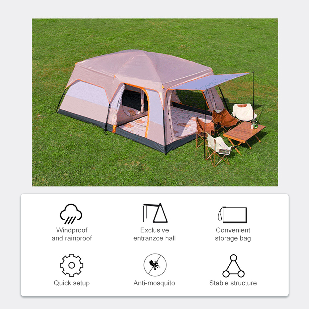 LIXADA Tent With Rooms Luxury Family Tent Rooms 4-12 People 4-12 People Waterproof People Waterproof Two-bedroom Waterproof Two-bedroom And With Rooms 4-12 Two-bedroom And Room Family Tent With Dieri