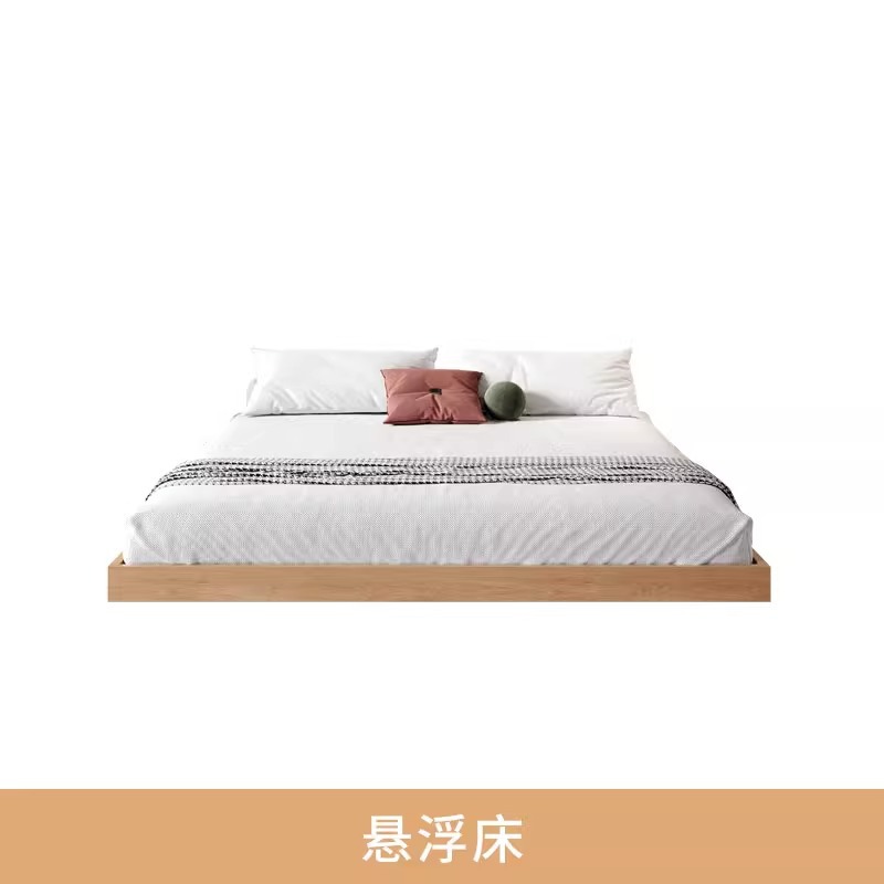 Giường treo kiểu Nhật Bản giường tatami hiện đại đơn giản không có giường đầu giường giường đôi và giường ăn sáng giường ngắn