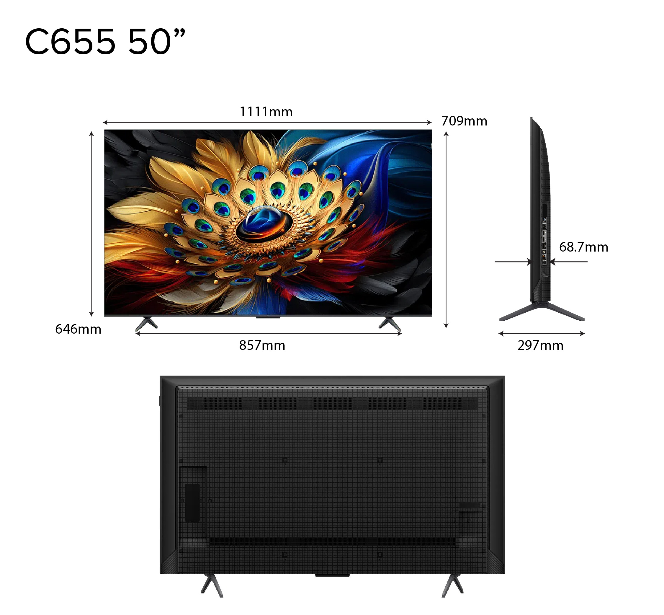 2024 TCL C655 4K QLED | 43 50 inch | AI Smart Google TV | Eye care · v13