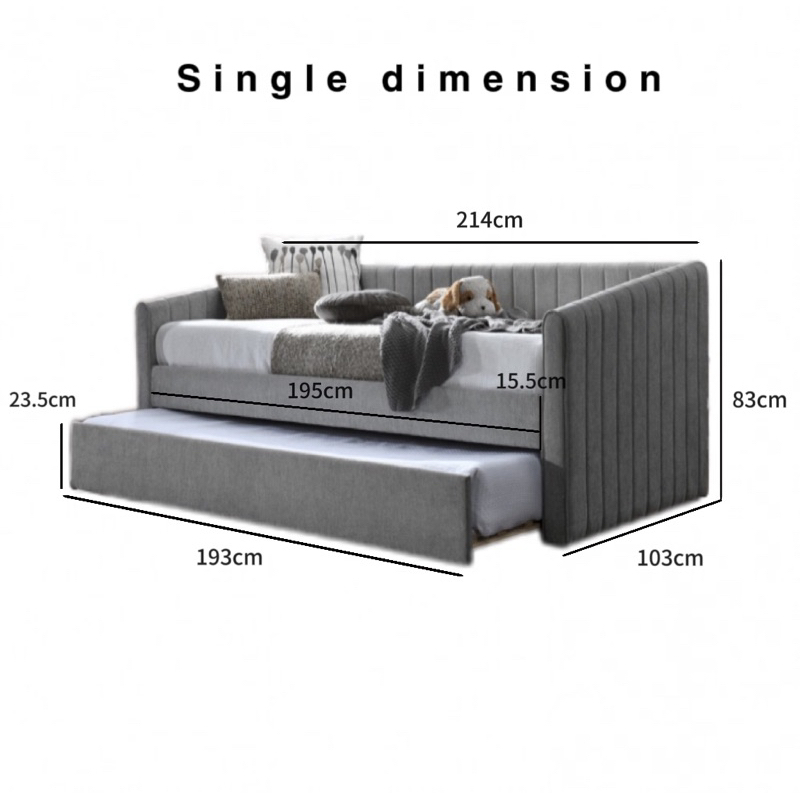 Luxe: Leo Trundle Bed Frame | Single & Super Single | Pull Out Bed  | DayBed · v2