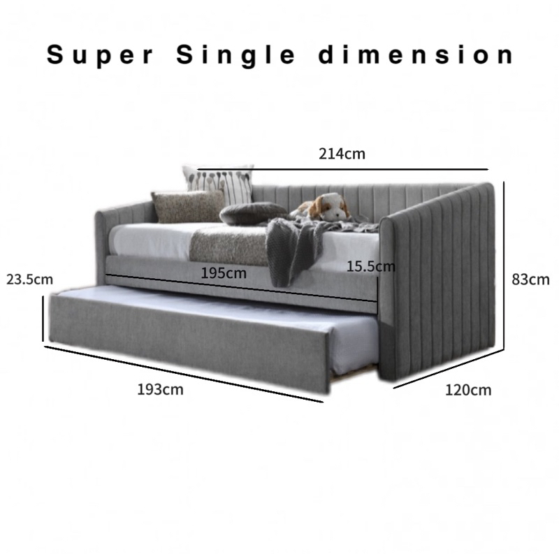 Luxe: Leo Trundle Bed Frame | Single & Super Single | Pull Out Bed  | DayBed · v2