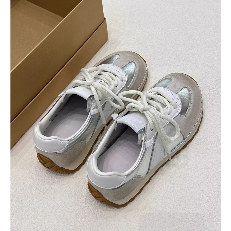 Silver Agan Women's Spring Summer 2025 New Retro Versatile Sports Casual Shoes Breathable Deqin Shoes Internet Celebrity Board Shoes · v7