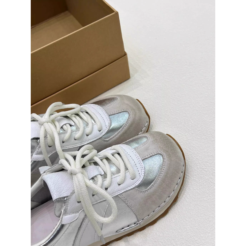 Silver Agan Women's Spring Summer 2025 New Retro Versatile Sports Casual Shoes Breathable Deqin Shoes Internet Celebrity Board Shoes · v7