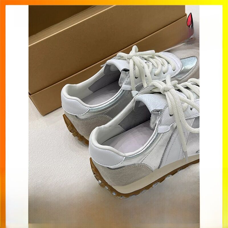 Silver Agan Women's Spring Summer 2025 New Retro Versatile Sports Casual Shoes Breathable Deqin Shoes Internet Celebrity Board Shoes · v7