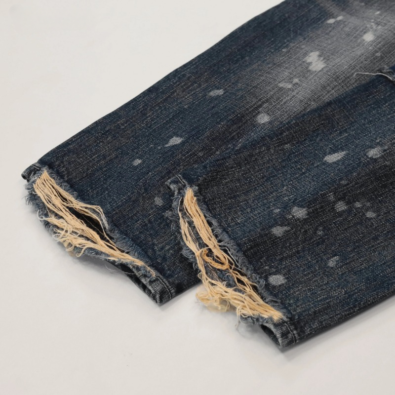 2024 Rechte herenjeans met geborduurde appliqué, Japanse modetrend, persoonlijkheid, vrijetijdsbroek