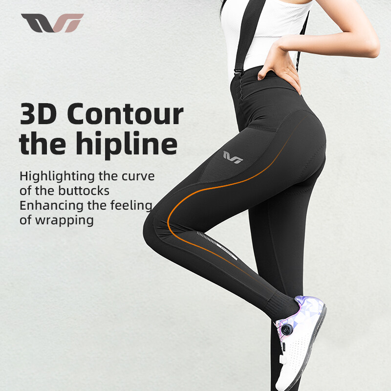 【TVI】Pantaloni da ciclismo da donna ROCKBROS Pantaloni da ciclismo da donna ad alta elasticità ad asciugatura rapida con cinturino staccabile MTB Pantaloni da ciclismo da strada Pantaloni da equitazione traspiranti con tasca laterale