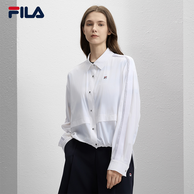 FILA CORE LIFESTYLE MH1 DNA-FRENCH CHIC Women Woven Shirt (White)