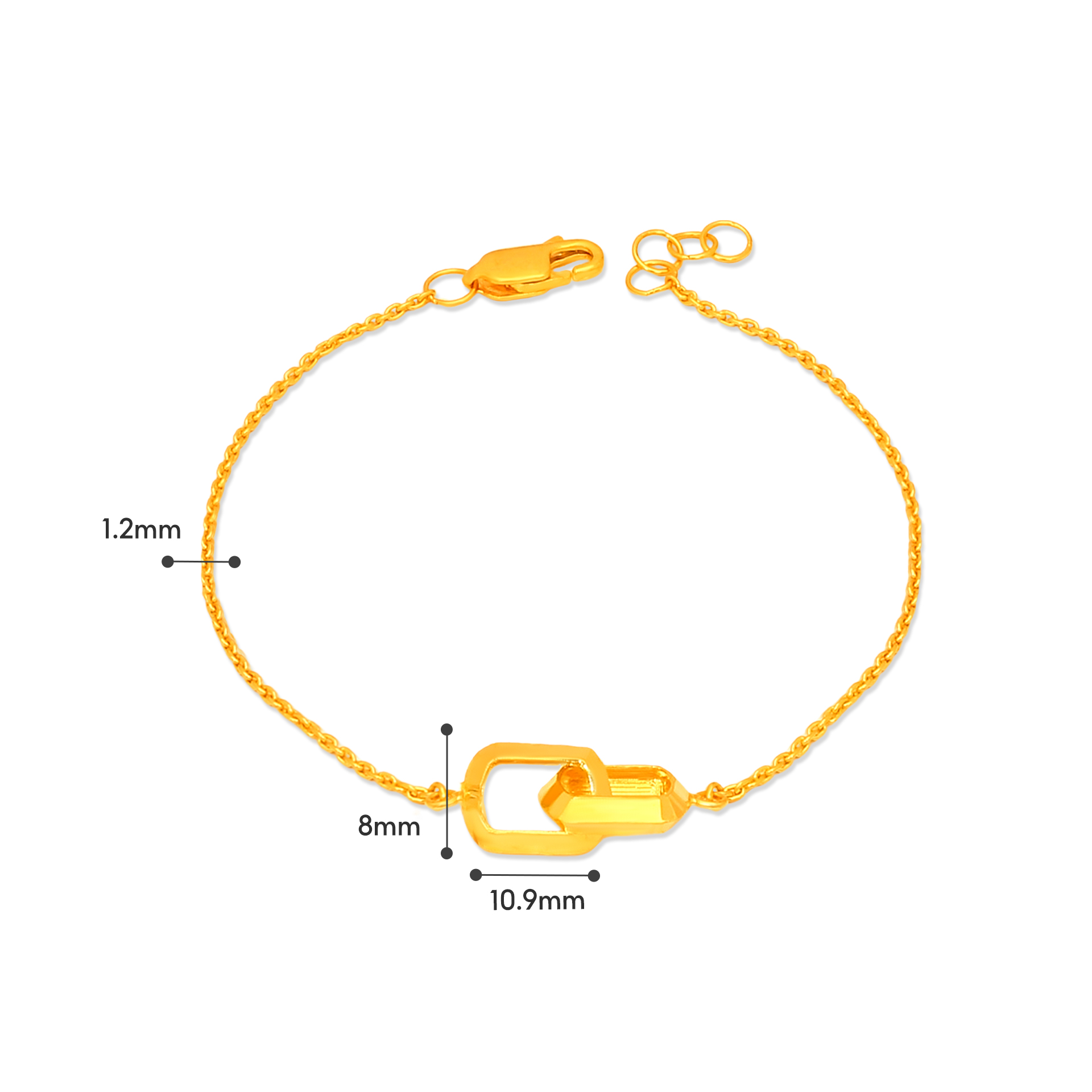 TAKA Jewellery 916 Gold Bracelet with Links · v7