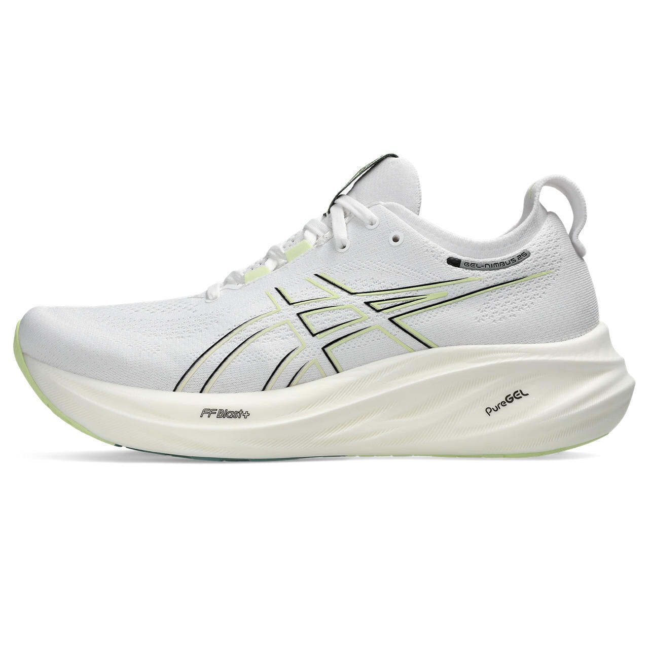 ASICS Men GEL-NIMBUS 26 Running Shoes in White/Birch · v6