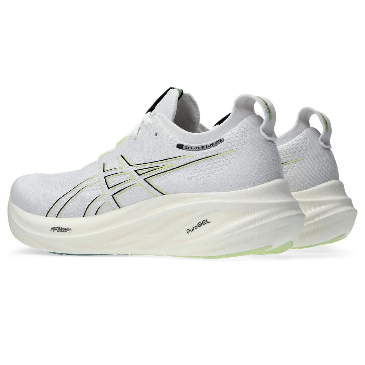 ASICS Men GEL-NIMBUS 26 Running Shoes in White/Birch · v6