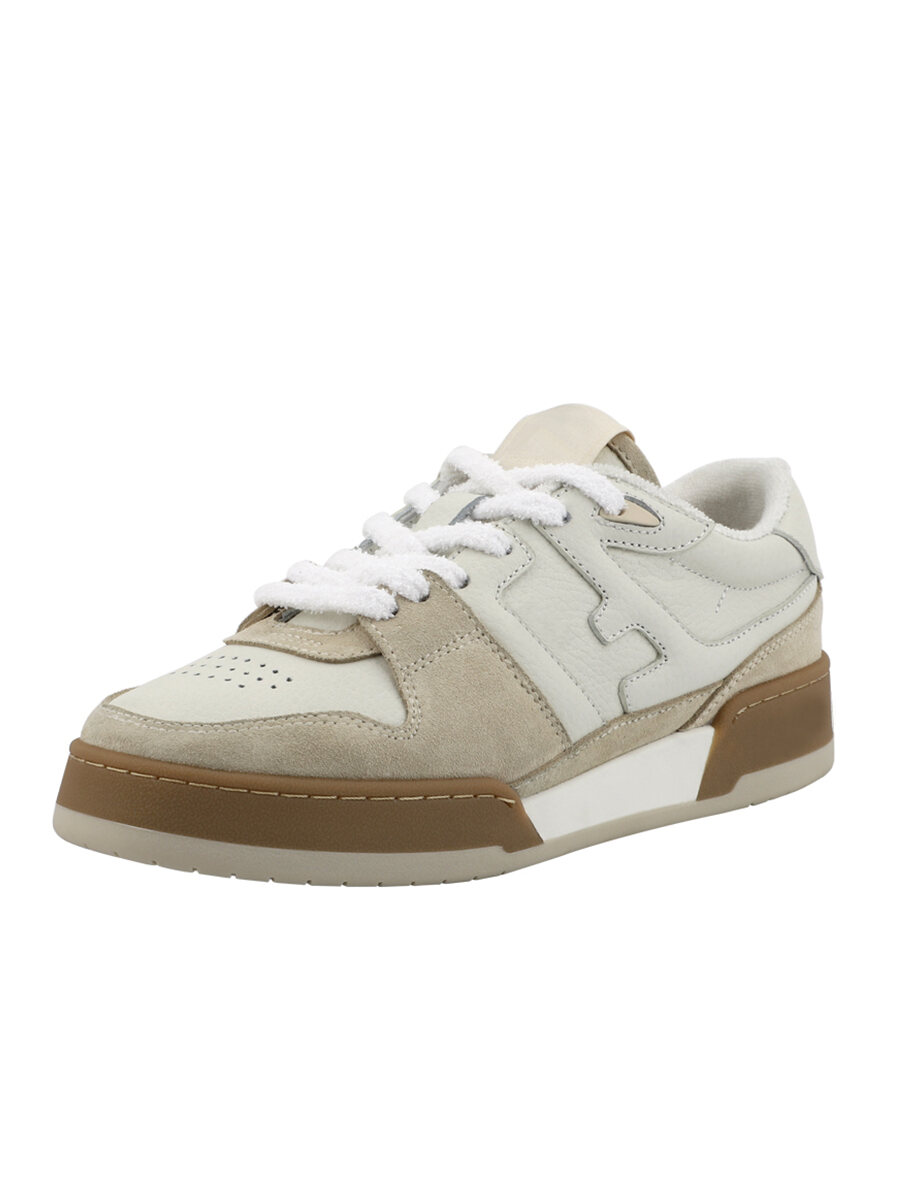 Scarpe da tavola retrò in pelle color block da donna casual all-match primaverili nuovo stile Sneakers bianche sportive Dequn Shoes Street Style