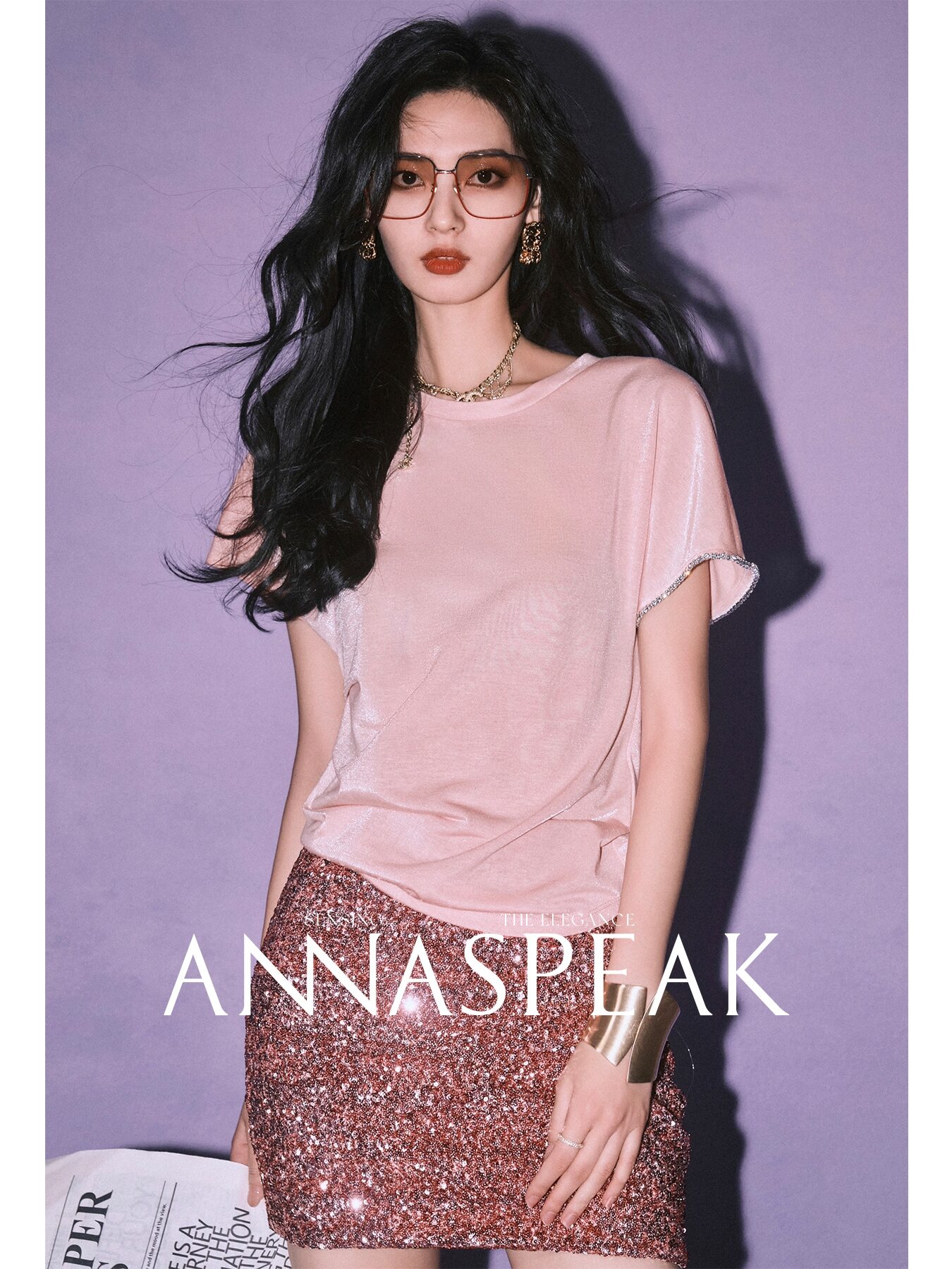 เสื้อยืดแขนสั้น Annaspeak Galaxy สำหรับผู้หญิง ประดับเพชรเก๋ๆ ทรงหลวมๆ สีสันสดใส ต้อนรับฤดูใบไม้ผลิและฤดูร้อน ใหม่