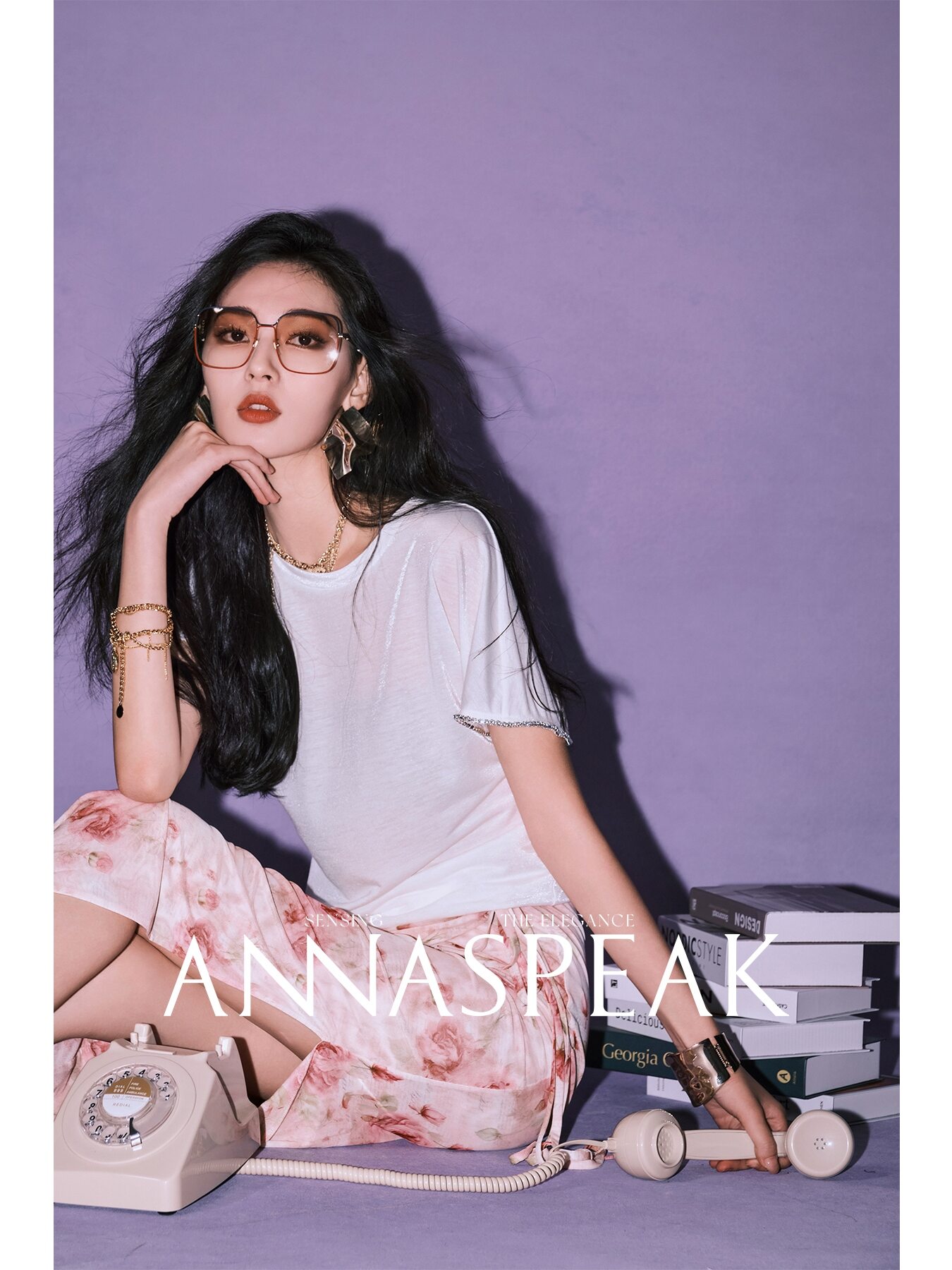 Annaspeak Galaxy 반팔 티셔츠 여성용 세련된 다이아몬드 장식 상의 캐주얼 루즈핏 퓨어 컬러 봄 여름 신상품