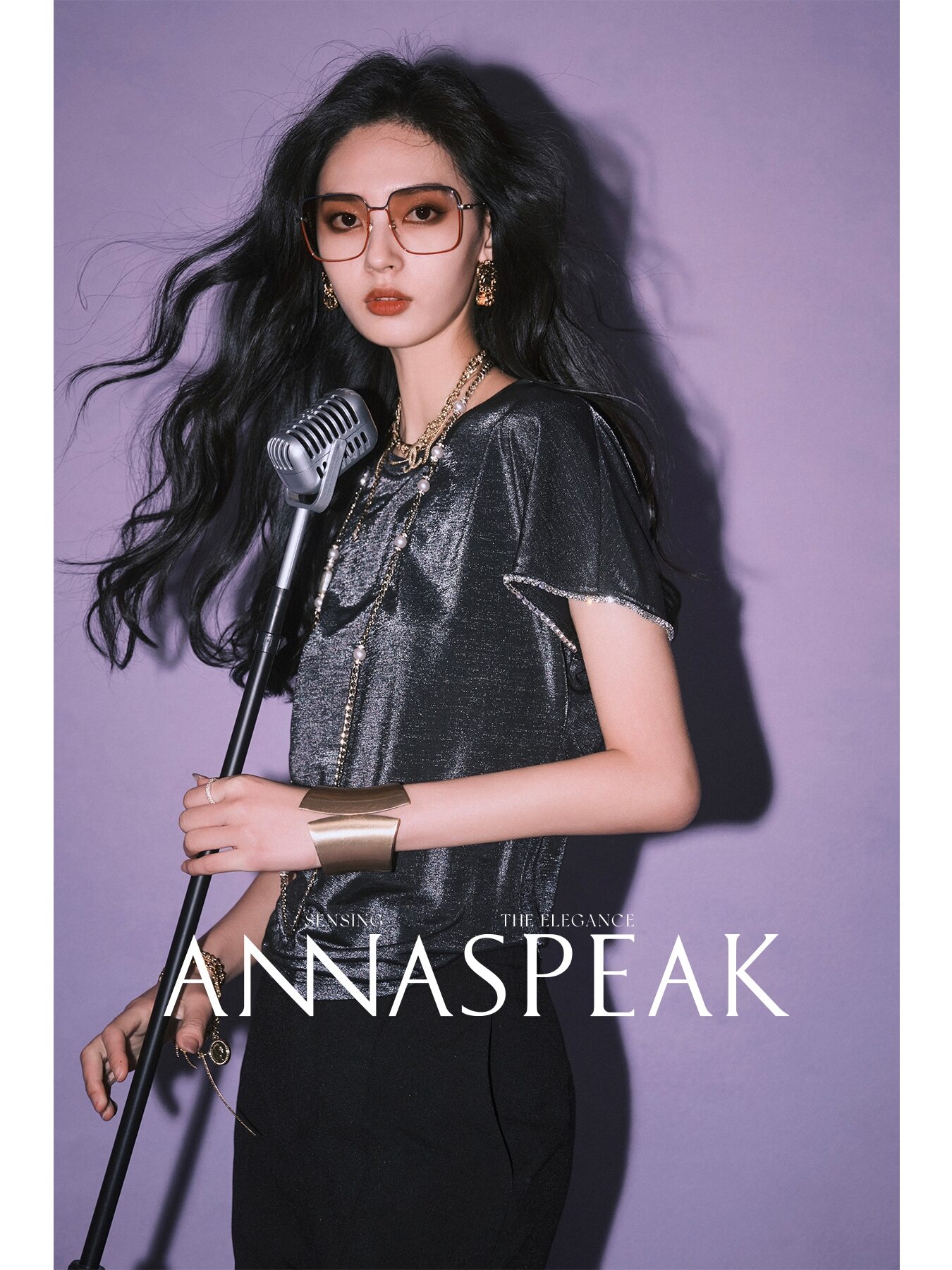 Annaspeak Galaxy 반팔 티셔츠 여성용 세련된 다이아몬드 장식 상의 캐주얼 루즈핏 퓨어 컬러 봄 여름 신상품
