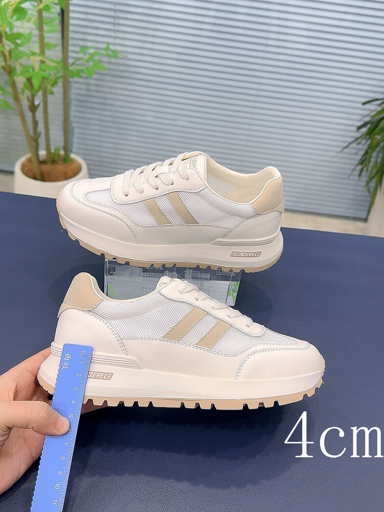 Zapatillas de malla de verano para mujer, zapatillas deportivas informales, estilo papá, modernas, sin cordones, punta redonda, tacón medio, calzado cómodo y a la moda