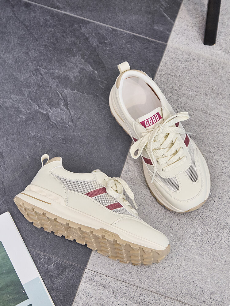 Zapatillas de malla de verano para mujer, zapatillas deportivas informales, estilo papá, modernas, sin cordones, punta redonda, tacón medio, calzado cómodo y a la moda