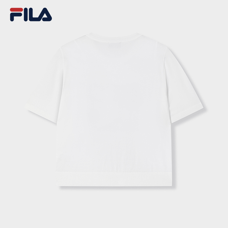 FILA CORE LIFESTYLE HERITAGE MYSTERIOUS JOURNEY Women Knit Top(White)