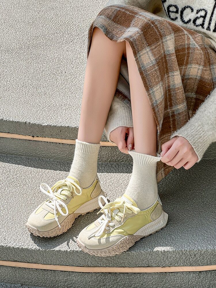 Elevated Thick Bottom Agan De Xin Shoes Women's Ballet Dance Canvas Sneakers Sport Casual Board Shoes Fashionable Leisure · v7