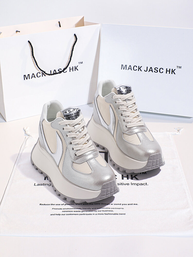 Hong Kong HK Agan Shoe 2025 Primavera Estate Nuove scarpe sportive traspiranti con tacco alto con plateau spesso da donna
