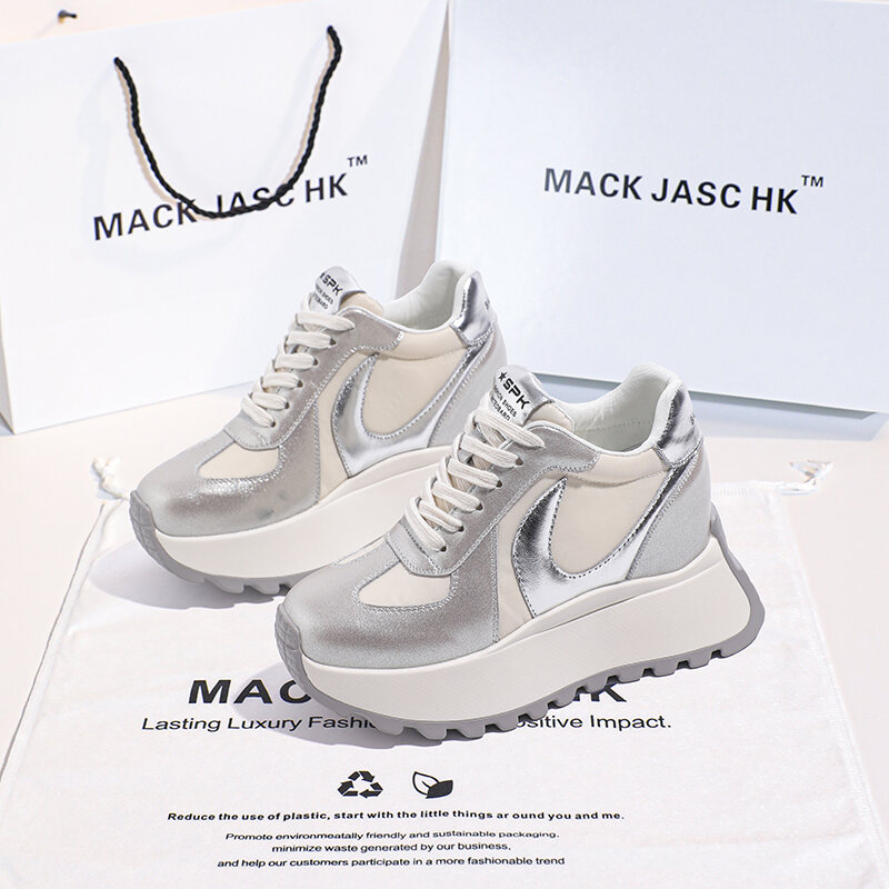 Hong Kong HK Agan Shoe 2025 Primavera Estate Nuove scarpe sportive traspiranti con tacco alto con plateau spesso da donna