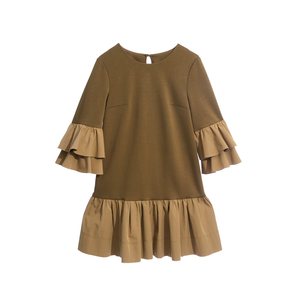 iROO Women Fashion Two Tone Retro Short Dress · v2