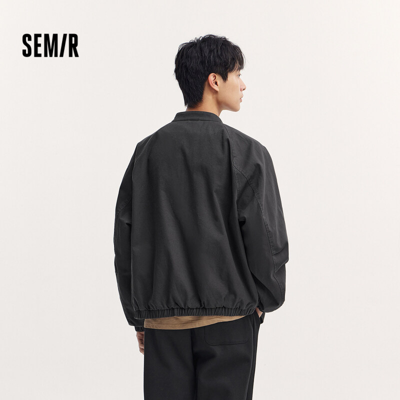 Semir Men'S Jacket For Autumn 2024 Trendy Vintage Work Clothes Jacket Loose Fit Solid Color Featuring Drop-Shoulder Sleeves Versatile Top · v4