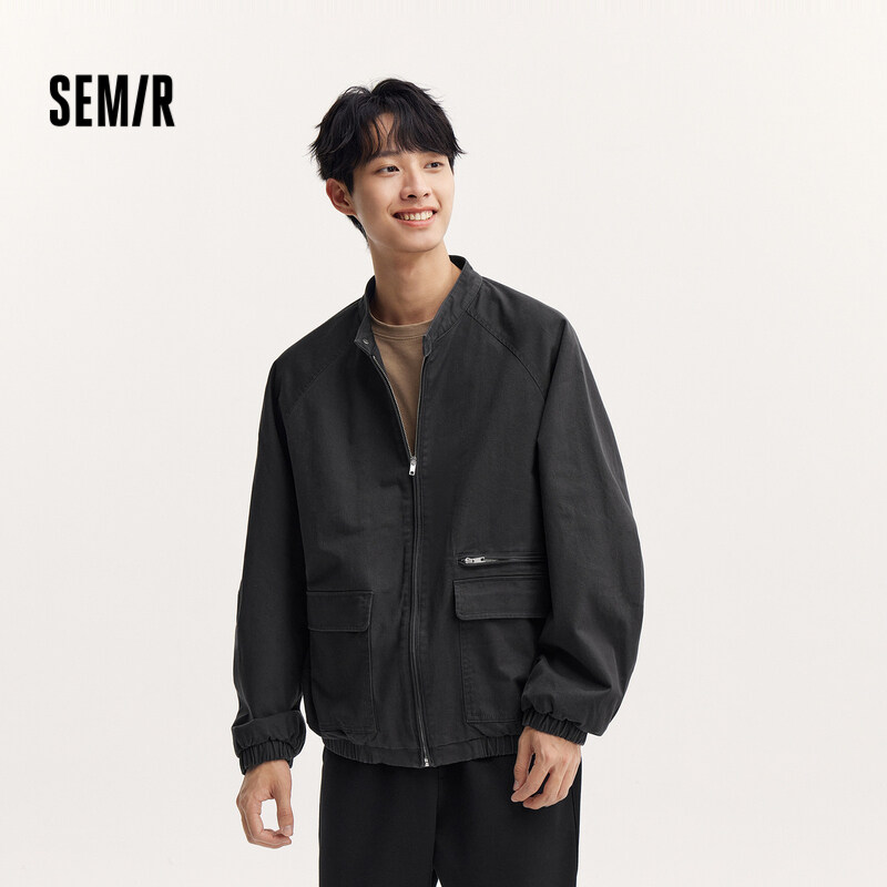 Semir Men'S Jacket For Autumn 2024 Trendy Vintage Work Clothes Jacket Loose Fit Solid Color Featuring Drop-Shoulder Sleeves Versatile Top · v4