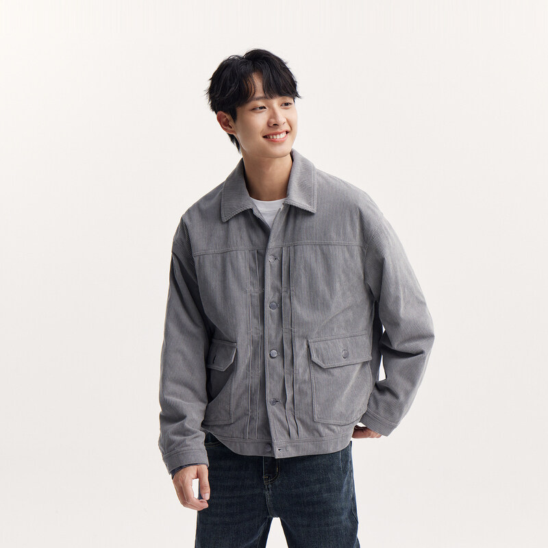 Semir Men'S Jacket For Autumn 2024 Made Textured Vintage Corduroy Fabric Featuring Stylish Versatile Work Clothes-Inspired Top Perfect For Fashionable Look · v4