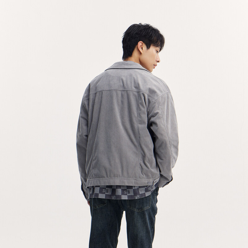 Semir Men'S Jacket For Autumn 2024 Made Textured Vintage Corduroy Fabric Featuring Stylish Versatile Work Clothes-Inspired Top Perfect For Fashionable Look · v4