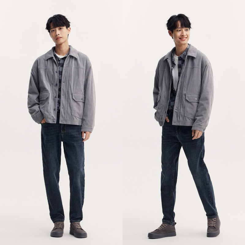 Semir Men'S Jacket For Autumn 2024 Made Textured Vintage Corduroy Fabric Featuring Stylish Versatile Work Clothes-Inspired Top Perfect For Fashionable Look · v4