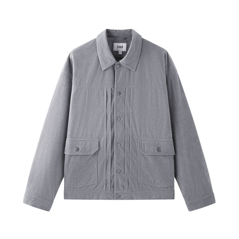 Semir Men'S Jacket For Autumn 2024 Made Textured Vintage Corduroy Fabric Featuring Stylish Versatile Work Clothes-Inspired Top Perfect For Fashionable Look · v4