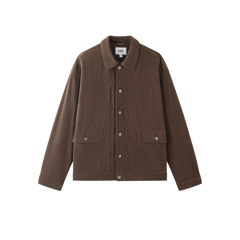 Semir Men'S Jacket For Autumn 2024 Made Textured Vintage Corduroy Fabric Featuring Stylish Versatile Work Clothes-Inspired Top Perfect For Fashionable Look · v4
