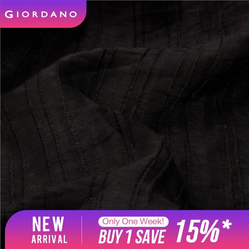 Giordano Women Tencel v-neck collar elbow length sleeve shirt Free Shipping 18344216