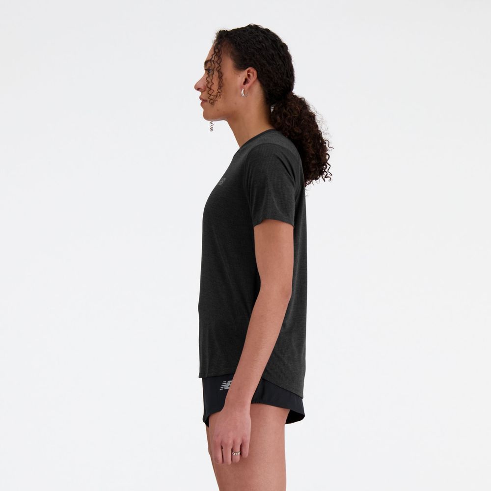 New Balance Womens Athletics T-Shirt - Black Heather