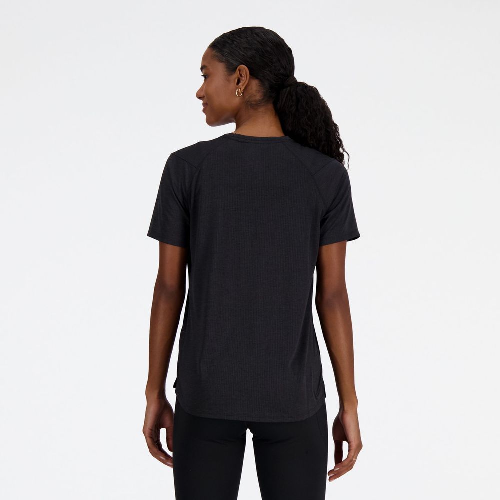 New Balance Womens Athletics T-Shirt - Black Heather