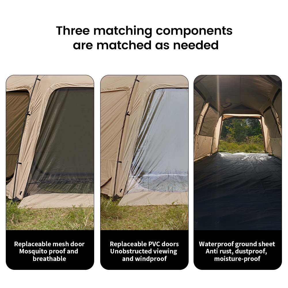 MOBI GARDEN Campingzelt, Familienzelt, großer Raum, wasserdicht, Sonnenschutz im Freien