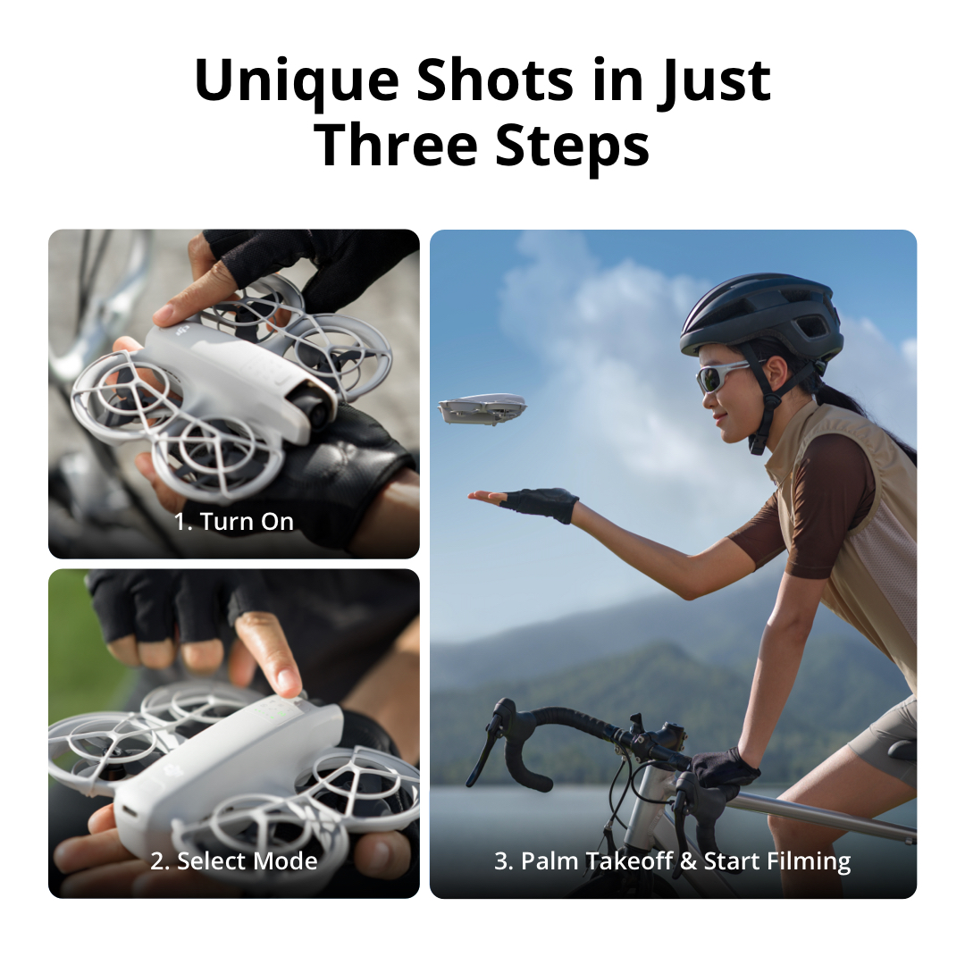 DJI Neo - Camera Drone | 4K/30fps | 135g Ultra Light Weight | Palm Landing | Beginner Friendly | Easy Control | AI tracking | 5 Shooting Modes · v11