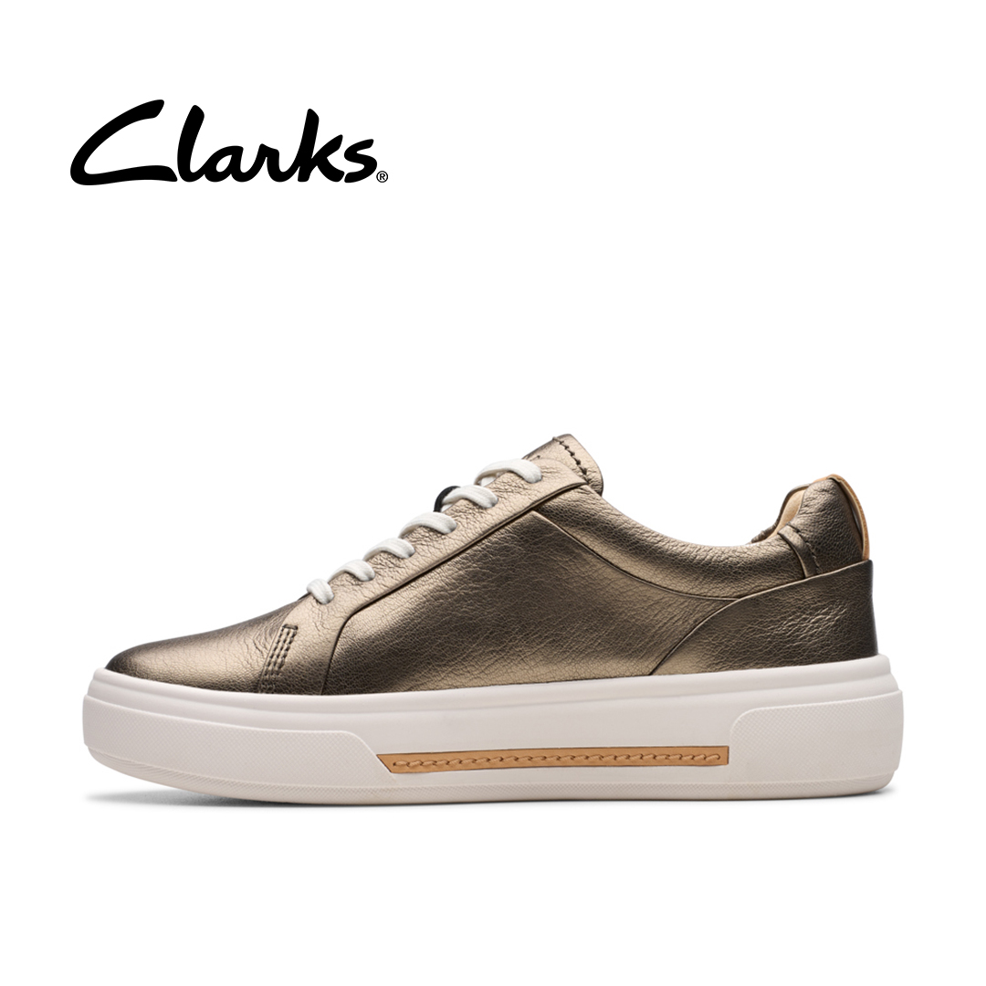 Clarks Womens Hollyhock Walk Sneakers - Metallic