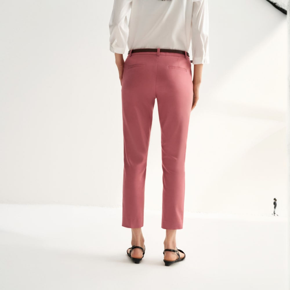 G2000 Stretchable Double Weave Skinny Cropped Pants with Belt · v6