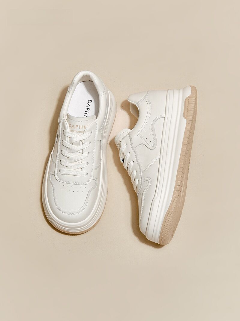 Daphne Trendy Thick Bottom Casual White Shoes Spring 2025 Women's Versatile Comfortable Heightening Fashionable Flat Shoes · v12