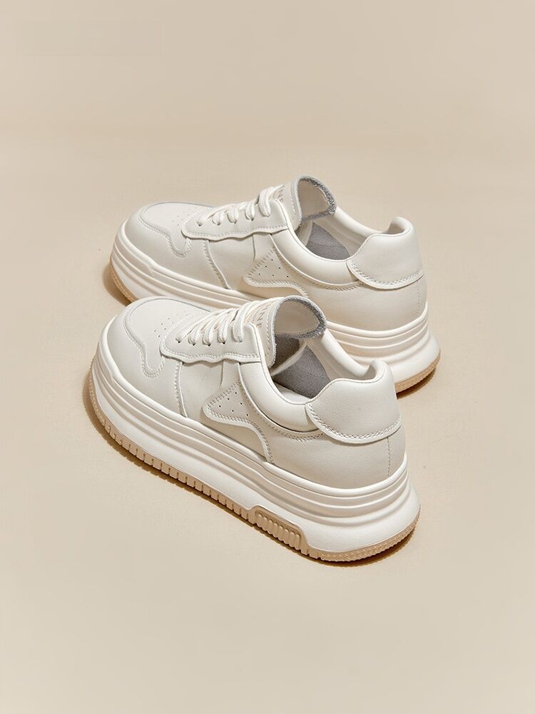 Daphne Trendy Thick Bottom Casual White Shoes Spring 2025 Women's Versatile Comfortable Heightening Fashionable Flat Shoes · v12